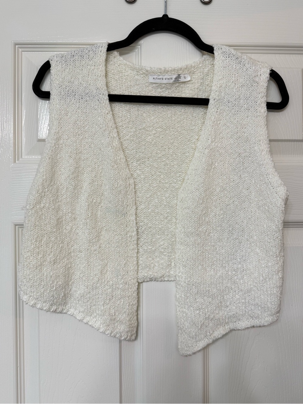 Altar'd State Ivory Open Knit Vest